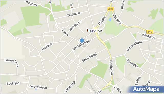 Trzebnica, Sienkiewicza Henryka, mapa Trzebnica