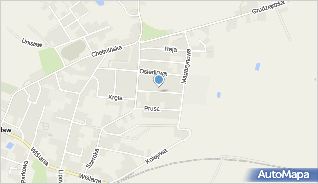 Unisław powiat chełmiński, Sienkiewicza Henryka, mapa Unisław powiat chełmiński
