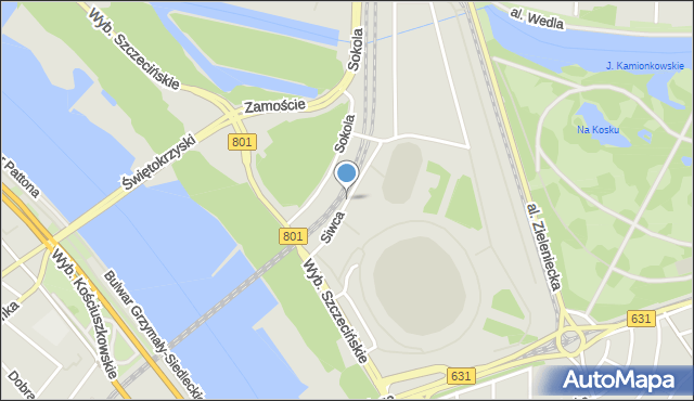 Warszawa, Siwca Ryszarda, mapa Warszawy