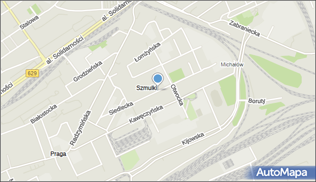 Warszawa, Siedlecka, mapa Warszawy