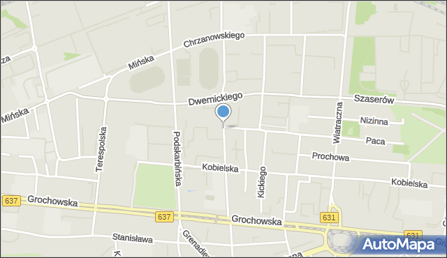Warszawa, Siennicka, mapa Warszawy