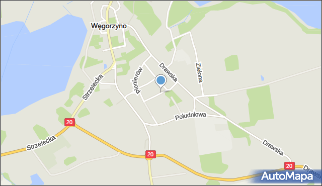 Węgorzyno, Sikorskiego Władysława, gen., mapa Węgorzyno