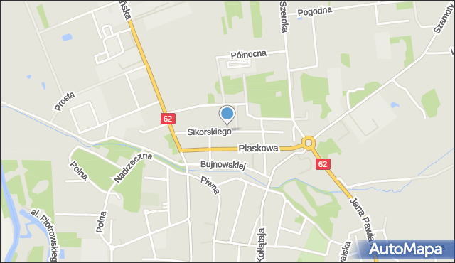 Węgrów, Sikorskiego Władysława, gen., mapa Węgrów