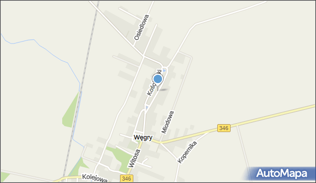 Węgry gmina Żórawina, Sienkiewicza Henryka, mapa Węgry gmina Żórawina