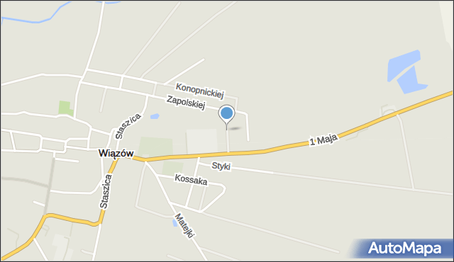 Wiązów, Sienkiewicza Henryka, mapa Wiązów
