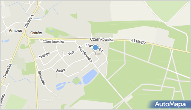 Wieleń powiat czarnkowsko-trzcianecki, Sikorskiego Władysława, gen., mapa Wieleń powiat czarnkowsko-trzcianecki