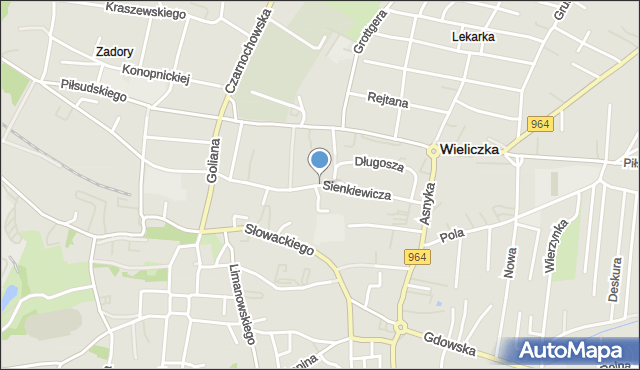 Wieliczka, Sienkiewicza Henryka, mapa Wieliczka