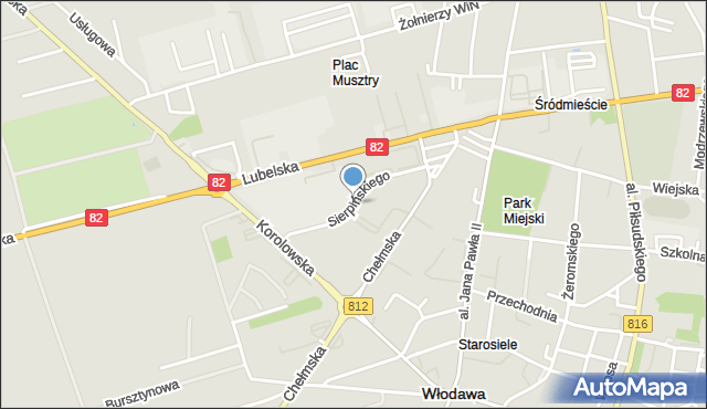 Włodawa, Sierpińskiego Zbigniewa, prof., mapa Włodawa