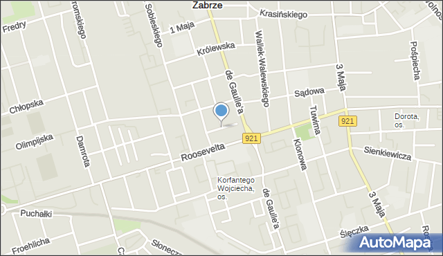 Zabrze, Sierotki, mapa Zabrza
