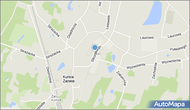 Żary, Sikorskiego Władysława, gen., mapa Żary