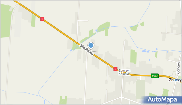 Zbuczyn, Siedlecka, mapa Zbuczyn