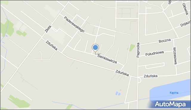 Zduńska Wola, Sienkiewicza Henryka, mapa Zduńska Wola