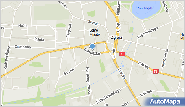 Zgierz, Sieradzka, mapa Zgierz