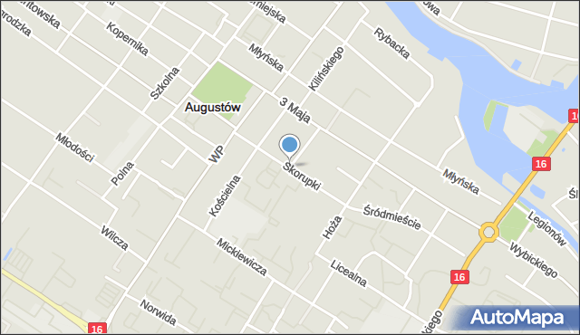 Augustów, Skorupki Ignacego Jana, ks., mapa Augustów