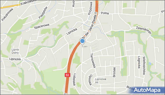 Bielsko-Biała, Skowronków, mapa Bielsko-Białej