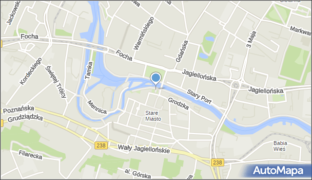 Bydgoszcz, Skwer Barciszewskiego Leona, mapa Bydgoszczy