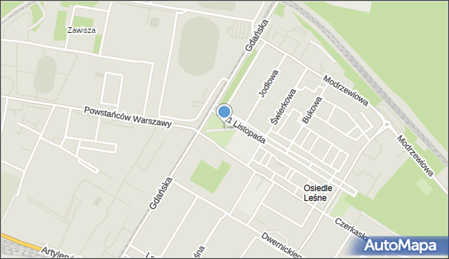 Bydgoszcz, Skwer Inwalidów Wojennych, mapa Bydgoszczy