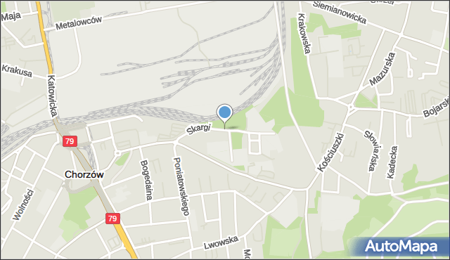 Chorzów, Skargi Piotra, ks., mapa Chorzów