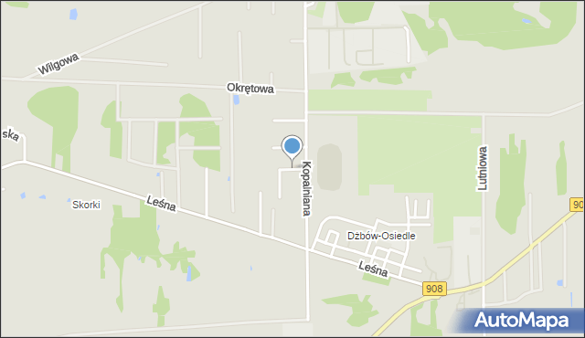 Częstochowa, Skrzypowa, mapa Częstochowy