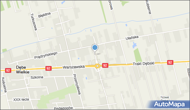 Dębe Wielkie, Skrzyneckiego Jana, gen., mapa Dębe Wielkie