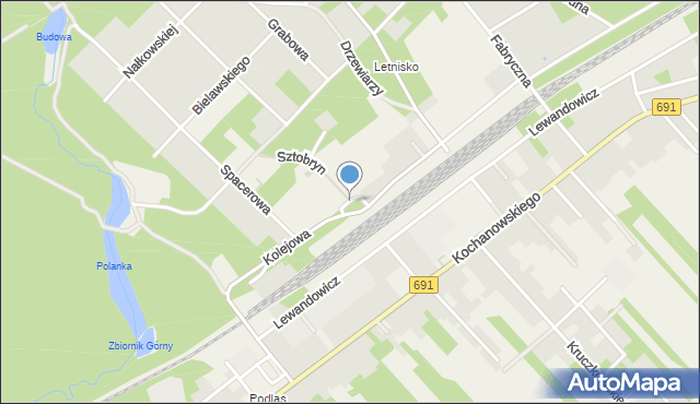 Garbatka-Letnisko, Skwer Szymanowskiego Władysława, mjr., mapa Garbatka-Letnisko