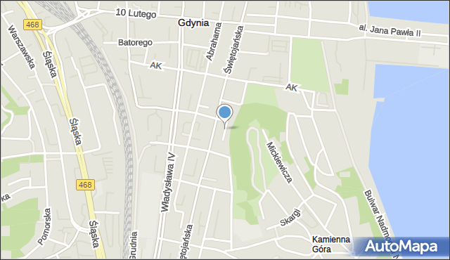 Gdynia, Skwer Tajnego Hufca Harcerzy, mapa Gdyni