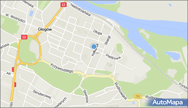 Głogów, Skwer Kutzana Zbigniewa, ks. prał., mapa Głogów