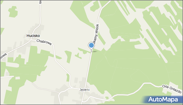 Hucisko gmina Włodowice, Skalny Widok, mapa Hucisko gmina Włodowice
