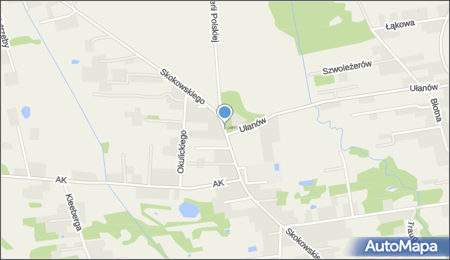 Jaktorów-Kolonia, Skokowskiego, gen., mapa Jaktorów-Kolonia