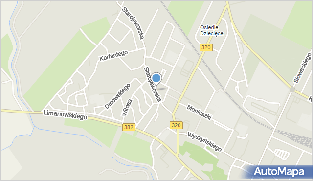 Jawor, Skwer Kisielewskiego-Kisiela Stefana, mapa Jawor