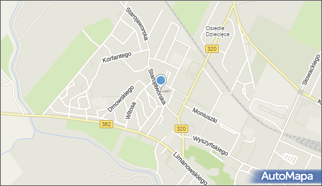 Jawor, Skwer Kisielewskiego Stefana, mapa Jawor