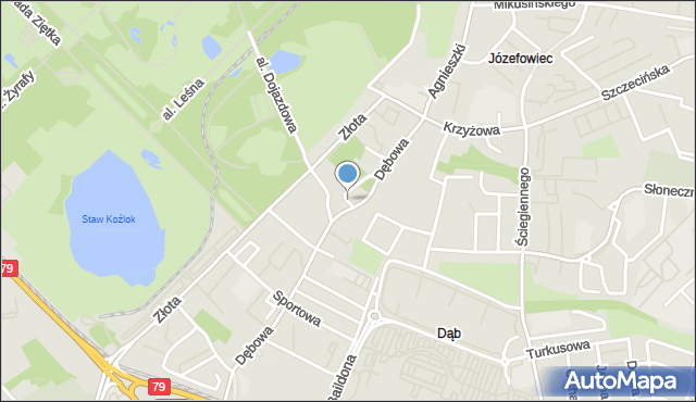 Katowice, Skwer Pająka Augustyna, mapa Katowic