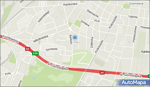 Katowice, Skalna, mapa Katowic