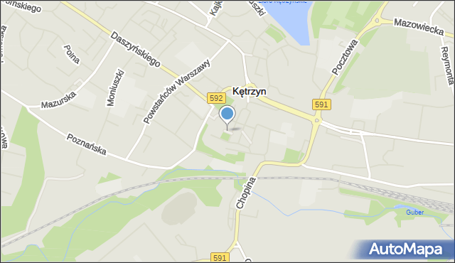 Kętrzyn, Skwer św. Jana Pawła II, mapa Kętrzyn