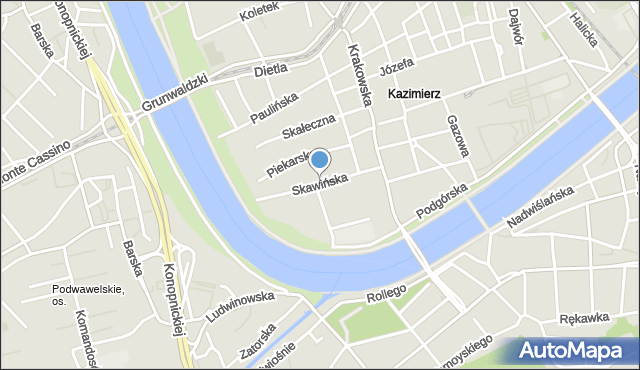 Kraków, Skawińska, mapa Krakowa