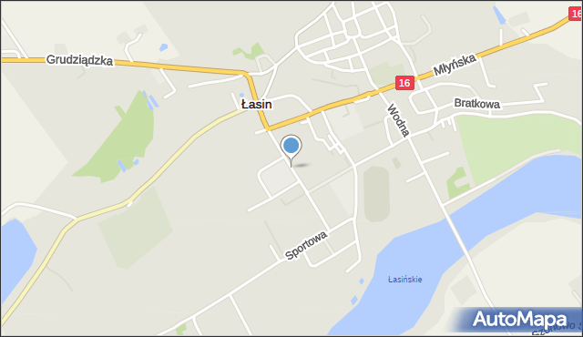 Łasin, Skłodowskiej-Curie Marii, mapa Łasin