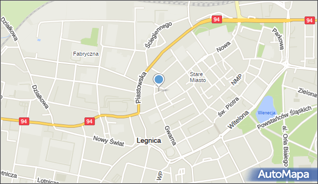 Legnica, Skwer Pałki Franciszka, mapa Legnicy