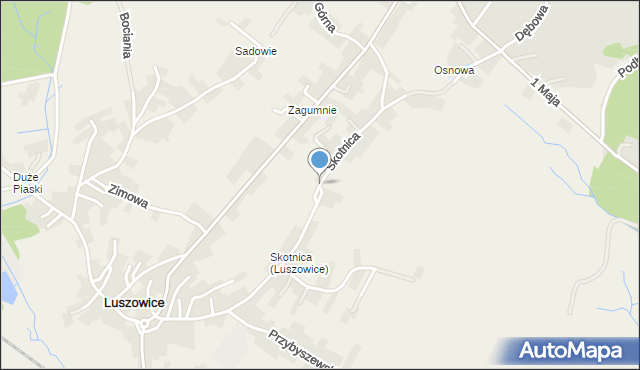 Luszowice gmina Chrzanów, Skotnica, mapa Luszowice gmina Chrzanów