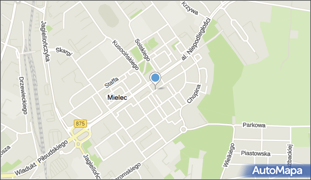 Mielec, Skłodowskiej-Curie Marii, mapa Mielca