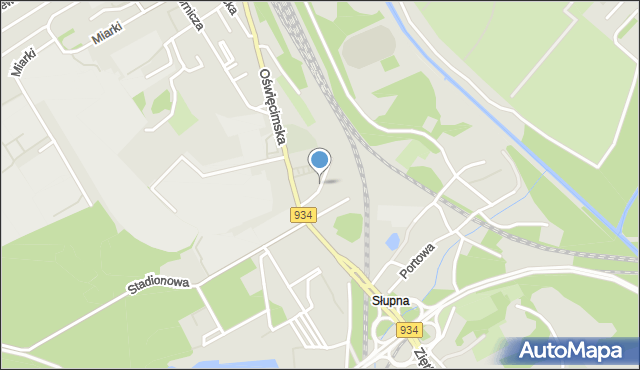 Mysłowice, Skośna, mapa Mysłowice