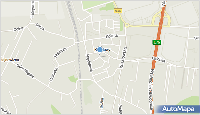 Mysłowice, Skłodowskiej-Curie Marii, mapa Mysłowice