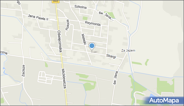 Nowa Wieś gmina Kęty, Skargi Piotra, ks., mapa Nowa Wieś gmina Kęty