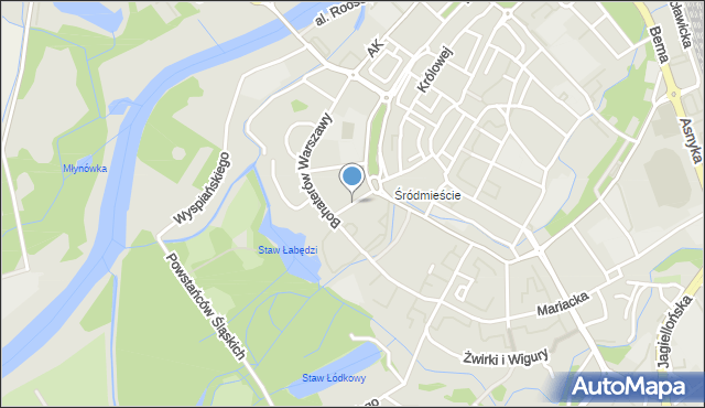 Nysa, Skłodowskiej-Curie Marii, mapa Nysy