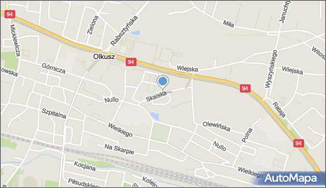 Olkusz, Skalska, mapa Olkusz