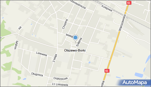 Olszewo-Borki, Skwer Niepodległości, mapa Olszewo-Borki