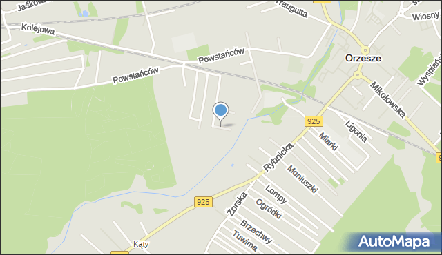 Orzesze powiat mikołowski, Skautów, mapa Orzesze powiat mikołowski