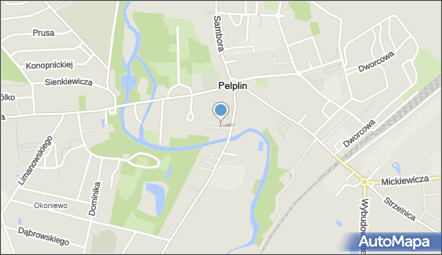 Pelplin, Skwer Chmieleckiego Stanisława, burm., mapa Pelplin