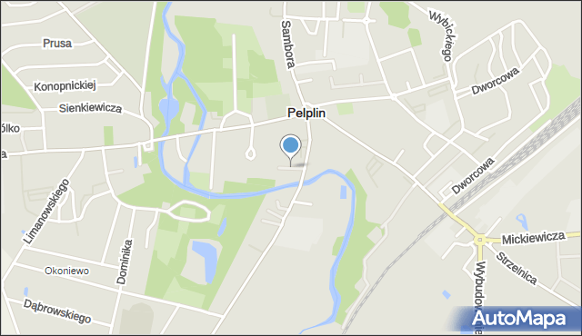 Pelplin, Skwer Chmieleckiego Stanisława, burm., mapa Pelplin