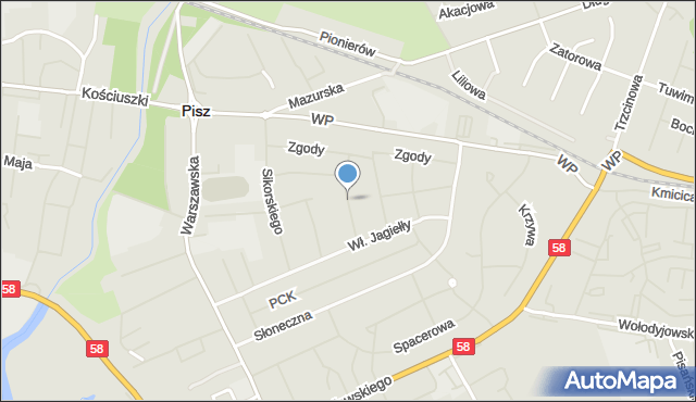 Pisz, Skrzetuskiego Jana, mapa Pisz