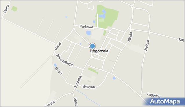 Pogorzela powiat gostyński, Skwer Jana Pawła II, mapa Pogorzela powiat gostyński